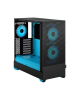 Fractal Design Pop Air RGB Cyan Core TG Clear Tint, ATX, mATX, Mini ITX, Power supply included No