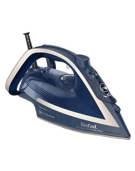 TEFAL Steam Iron FV6830E0 2800 W, Water tank capacity 270 ml, Continuous steam 50 g/min, Silver/Blue