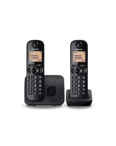 Panasonic Cordless KX-TGC212FXB Black, Built-in display, Phonebook capacity 50 entries, Speakerphone, Caller ID