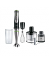 Braun Hand Blender MQ9138XI MultiQuick 9 1200 W, Number of speeds 3, Chopper, Ice crushing, Black/Stainless Steel