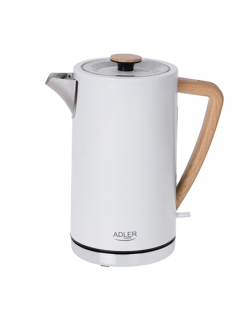 Adler Kettle AD 1347w Electric, 2200 W, 1.5 L, Stainless steel, 360° rotational base, White