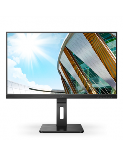 AOC Monitor U27P2 27 ", IPS, UHD, 3840 x 2160, 16:9, 4 ms, 350 cd/m², Black, Headphone out (3.5mm), 60 Hz