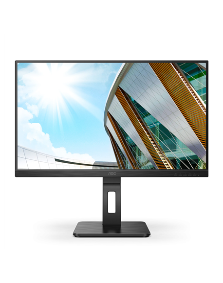 AOC Monitor U27P2 27 ", IPS, UHD, 3840 x 2160, 16:9, 4 ms, 350 cd/m², Black, Headphone out (3.5mm), 60 Hz