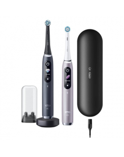 Oral-B Electric Toothbrush iO 9 Series Duo Rechargeable, For adults, Number of brush heads included 2, Black Onyx/Rose, Number o