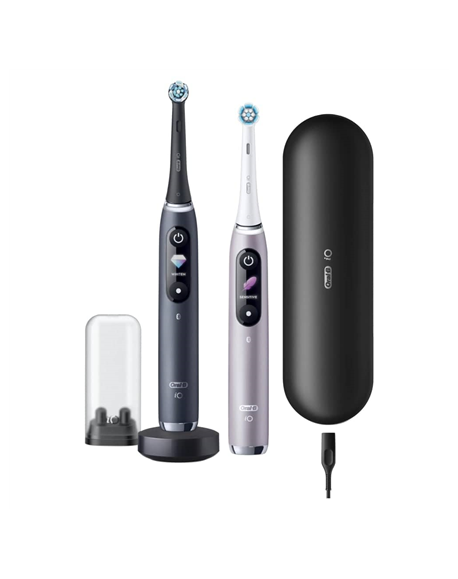 Oral-B Electric Toothbrush iO 9 Series Duo Rechargeable, For adults, Number of brush heads included 2, Black Onyx/Rose, Number o