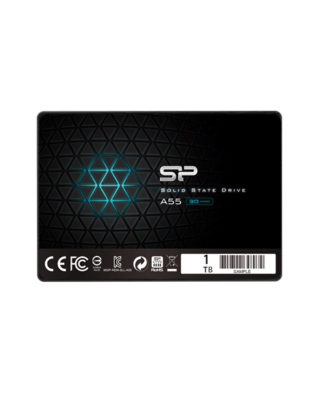 Silicon Power A55 1000 GB, SSD interface SATA, Write speed 530 MB/s, Read speed 560 MB/s