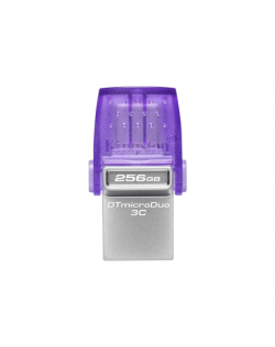 Kingston DataTraveler DT Micro Duo 3C 256 GB, USB Type-C and Type-A, Purple