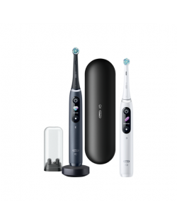 Oral-B Electric Toothbrush iO8 Series Duo Rechargeable, For adults, Number of brush heads included 2, Black Onyx/White, Number o