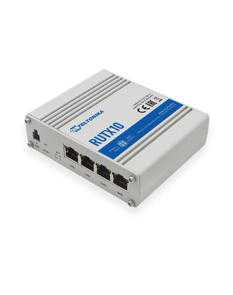 Teltonika Industrial Router RUTX10 No Wi-Fi, 867 Mbit/s, 10/100/1000 Mbit/s, Ethernet LAN (RJ-45) ports 4, 1, Bluetooth LE