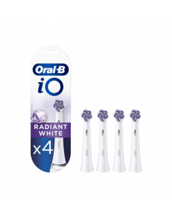 Oral-B Toothbrush replacement iO Radiant White Heads, For adults, Number of brush heads included 4, White