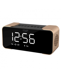 Adler Wireless alarm clock with radio AD 1190 AUX in, Copper/Black, Alarm function