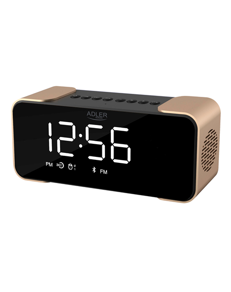 Adler Wireless alarm clock with radio AD 1190 AUX in, Copper/Black, Alarm function