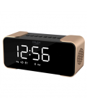 Adler Wireless alarm clock with radio AD 1190 AUX in, Copper/Black, Alarm function