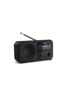 Sharp DR-P420(BK) Tokyo Portable Digital Radio, FM/DAB/DAB+, Bluetooth 5.0, USB or Battery Powered, Midnight Black