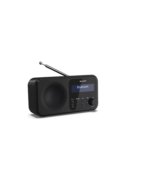 Sharp DR-P420(BK) Tokyo Portable Digital Radio, FM/DAB/DAB+, Bluetooth 5.0, USB or Battery Powered, Midnight Black