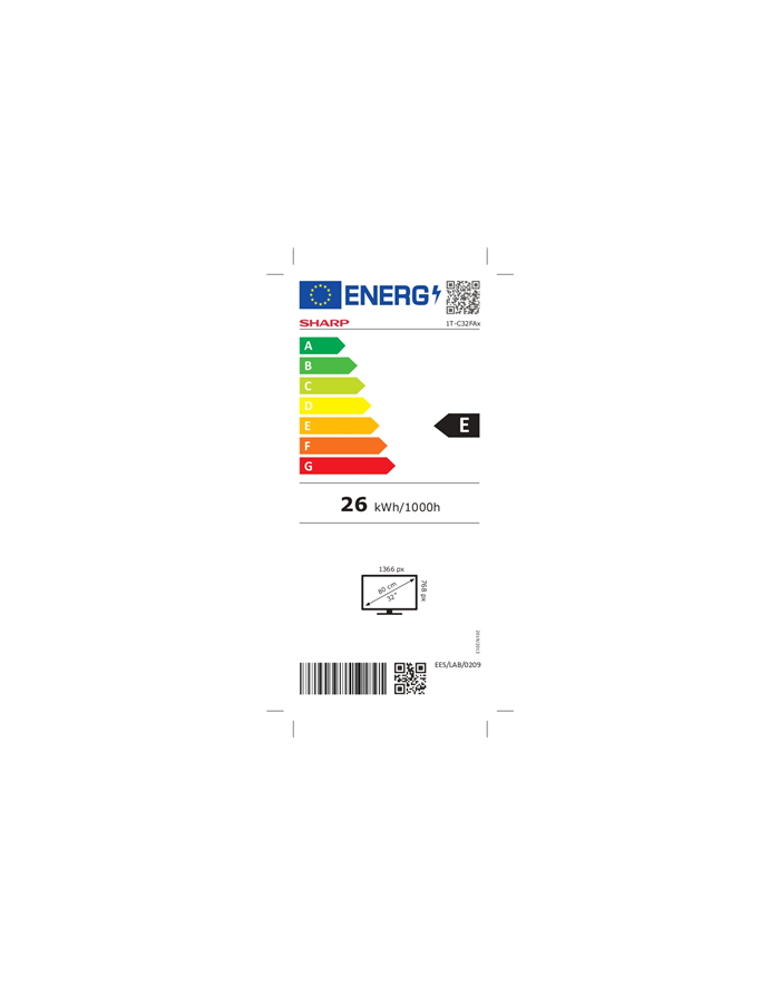 Sharp 32FA2E 32” (81cm) HD Ready TV, Harman/Kardon Speaker