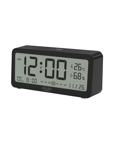 Adler Alarm Clock AD 1195b Black, Alarm function