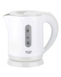 Adler Kettle AD 1371w Electric, 850 W, 0.8 L, Stainless steel/Polypropylene, 360° rotational base, White