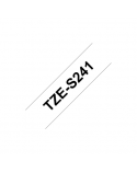 Brother TZe-S241 Strong Adhesive Laminated Tape Black on White, TZe, 8 m, 1.8 cm