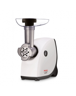 TEFAL Meat mincer NE411137 White, 2000 W, Number of speeds 1, Throughput (kg/min) 2.3, The set includes 3 stainless steel sieves