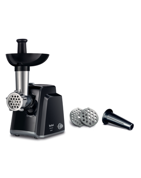 TEFAL Meat mincer NE105838 Black, 1400 W, Number of speeds 1, Throughput (kg/min) 1.7, The set includes 3 stainless steel sieves