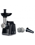 TEFAL Meat mincer NE105838 Black, 1400 W, Number of speeds 1, Throughput (kg/min) 1.7, The set includes 3 stainless steel sieves for medium or coarse grinding.