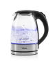 Tristar Glass Kettle with LED WK-3377 Electric, 2200 W, 1.7 L, Glass, 360° rotational base, Black/Stainless Steel