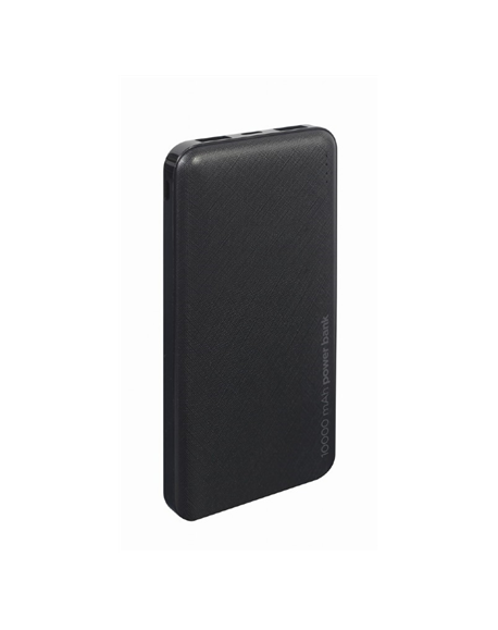 Gembird Power Bank PB10-02 10000 mAh, Black, 12 W