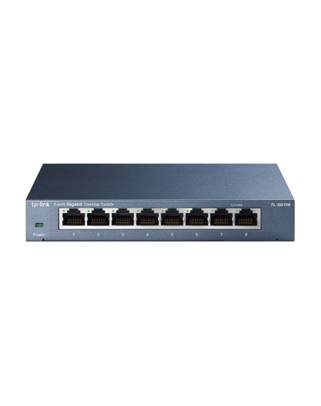 TP-LINK Switch TL-SG108 Unmanaged, Desktop, 1 Gbps (RJ-45) ports quantity 8, Power supply type External