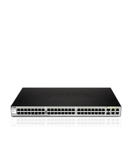 D-LINK DGS-1210-52, Gigabit Smart Switch with 48 10/100/1000Base-T ports and 4 Gigabit MiniGBIC (SFP) ports, 802.3x Flow Control