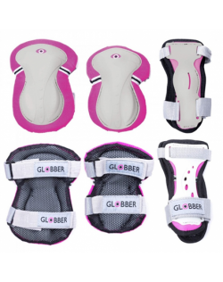 GLOBBER elbow and knee pads PROTECTIVE JUNIOR DEEP PINK XS RANGE B ( 25-50KG ),541-110