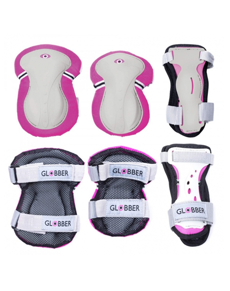 GLOBBER elbow and knee pads PROTECTIVE JUNIOR DEEP PINK XS RANGE B ( 25-50KG ),541-110