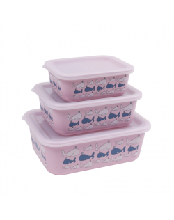 Stoneline Awave Set of storage box 21940 3 pc(s), Dishwasher proof, Rose