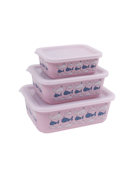 Stoneline Awave Set of storage box 21940 3 pc(s), Dishwasher proof, Rose