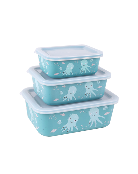 Stoneline Awave Set of storage box 21941 3 pc(s), Dishwasher proof, Turquoise