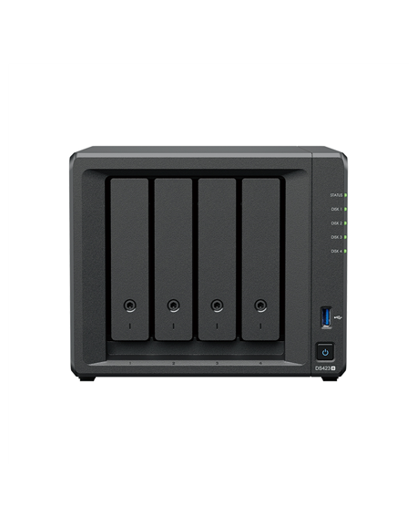 Synology Rack NAS DS423+ J4125, Processor frequency 2.7 GHz, 2 GB, DDR4, RAID 0,1,5,6,10,Hybrid, 2x1GbE/2xUSB3.2, System Fan: 92