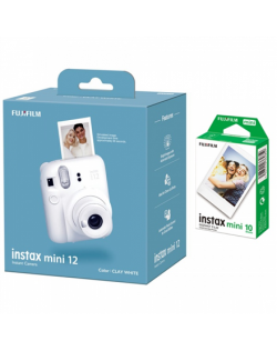 Fujifilm Instax Mini 12 Camera + Instax Mini Glossy (10pl) Caly White