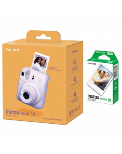 Fujifilm Instax Mini 12 Camera + Instax Mini Glossy (10pl) Lilac Purple