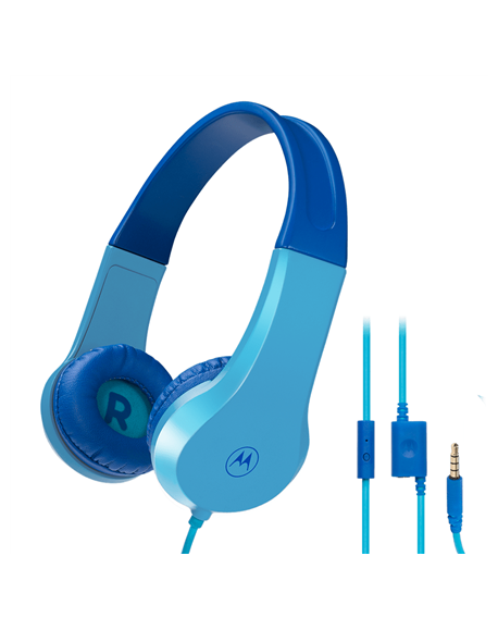 Motorola Kids Wired Headphones Moto JR200 Built-in microphone, Over-Ear, 3.5 mm plug, Blue