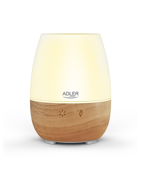 Adler Ultrasonic Aroma Diffuser AD 7967 Ultrasonic, Suitable for rooms up to 25 m³, Brown/White