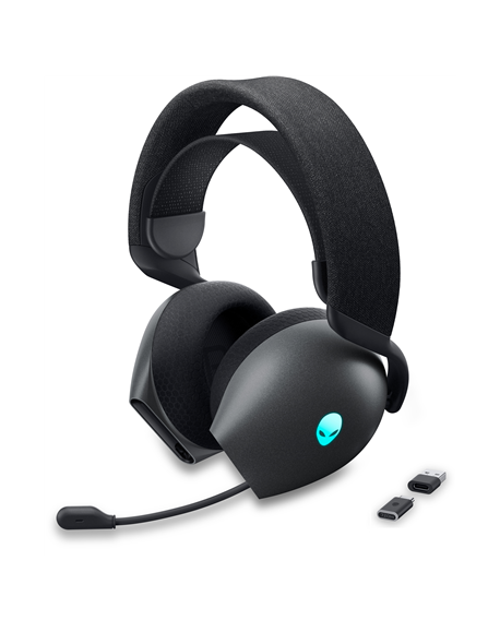 Dell Alienware Dual Mode Wireless Gaming Headset AW720H Over-Ear, Built-in microphone, Dark Side of the Moon, Noise canceling, W