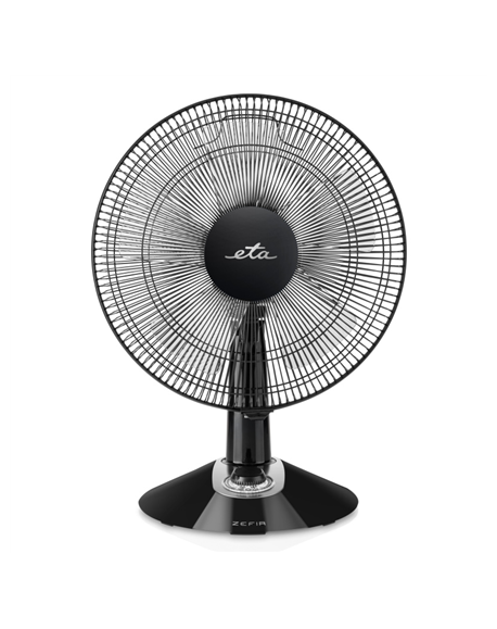 ETA Zefir ETA160790010 Table Fan, Number of speeds 3, 45 W, Oscillation, Diameter 30 cm, Black