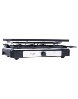 Adler Raclette - electric grill AD 6616 Table, 1400 W, Black/Stainless steel