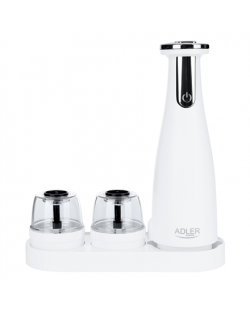 Adler Electric Salt and pepper grinder AD 4449w 7 W, Housing material ABS plastic, Lithium, Matte White