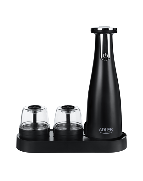 Adler Electric Salt and pepper grinder AD 4449b 7 W, Housing material ABS plastic, Lithium, Matte Black