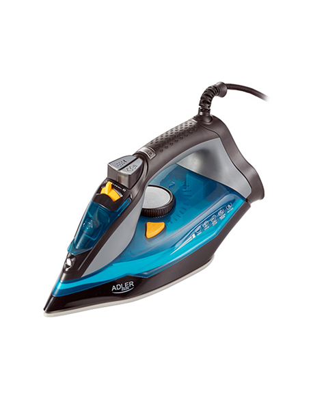 Adler Iron AD 5032 Blue/Grey, 3000 W, Steam Iron, Continuous steam 45 g/min, Steam boost performance 80 g/min, Water tank capaci