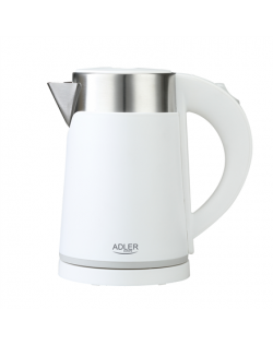 Adler Kettle AD 1372 Electric, 800 W, 0.6 L, Plastic/Stainless steel, 360° rotational base, White