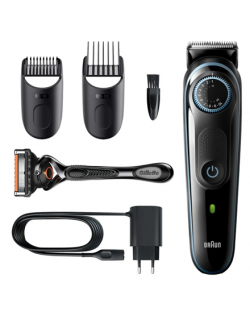 Braun Beard Trimmer with Precision dial and Gillette ProGlide razor BT3340 Cordless or corded, Operating time (max) 80 min, Numb