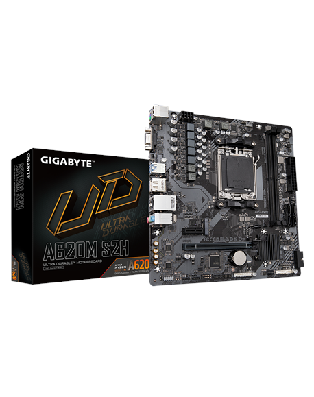 Gigabyte A620M S2H 1.0 M/B Processor family AMD, Processor socket AM5, DDR5 DIMM, Memory slots 2, Supported hard disk drive inte