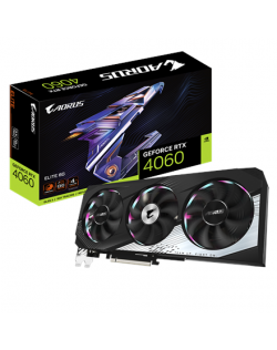 Gigabyte GV-N4060AORUS E-8GD 1.0 NVIDIA, 8 GB, GeForce RTX 4060, GDDR6, PCI-E 4.0, HDMI ports quantity 2, Memory clock speed 170